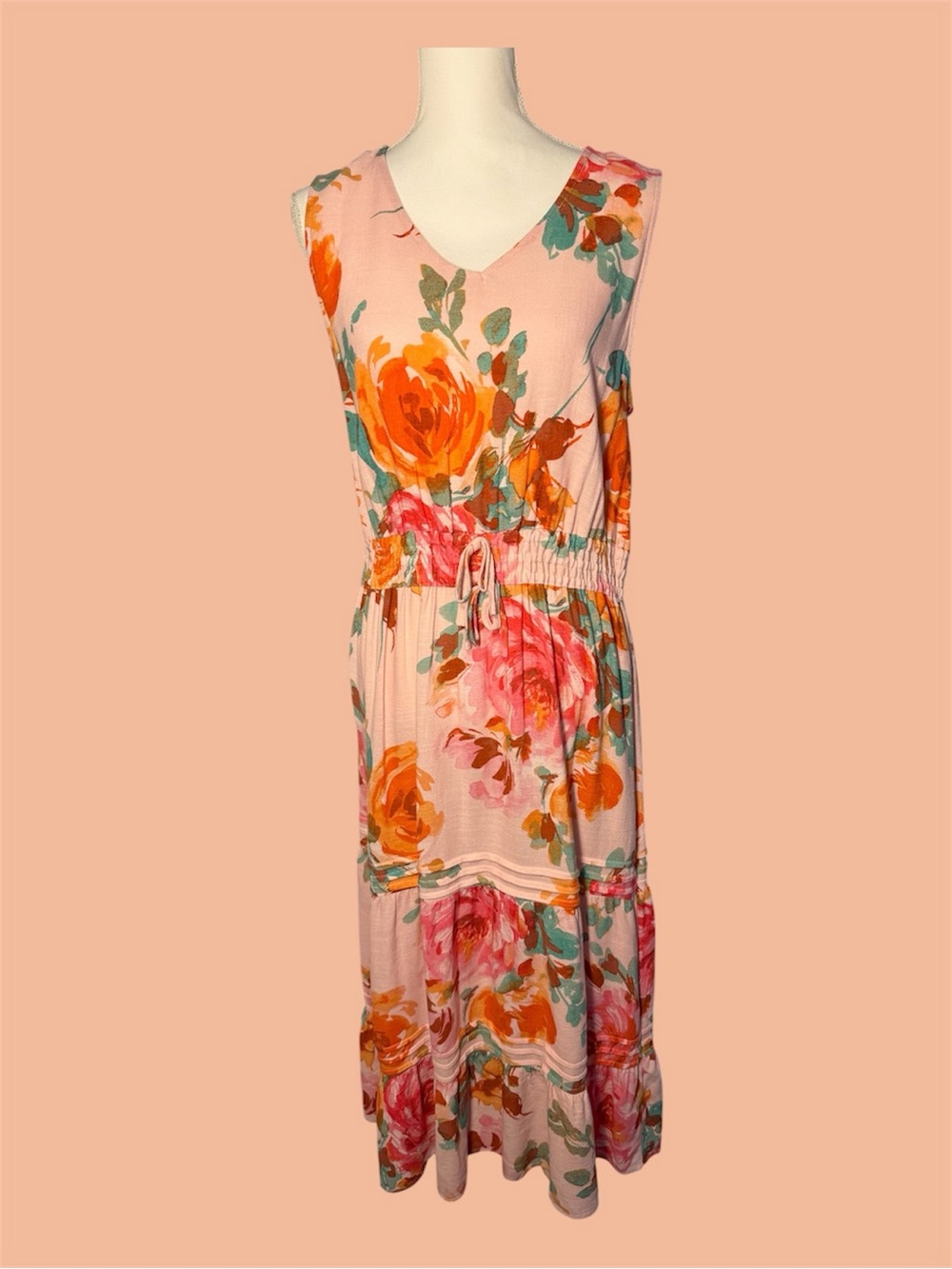 NWT Ruby Rd Floral Tiered Maxi Dres